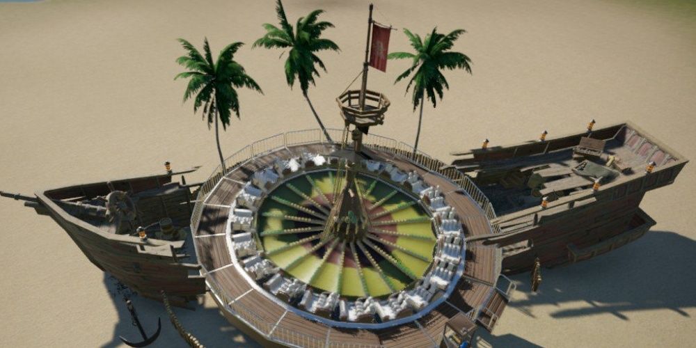 A Shipwreck-themed Monte Leone Gentle Ride from Planet Coaster: Console Edition.