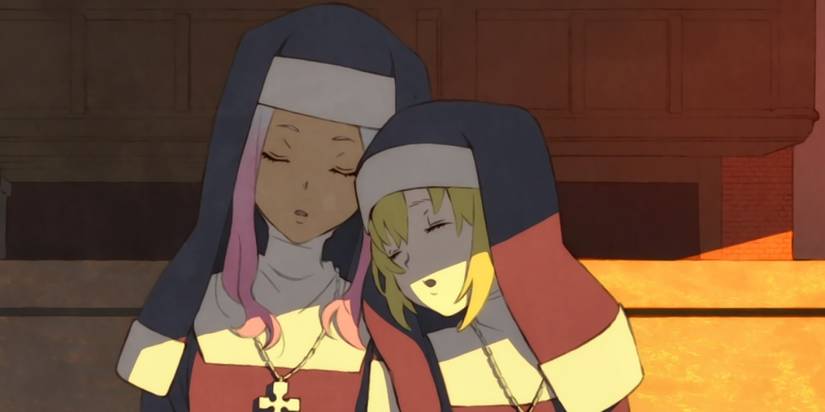 Still Image of Hibana and Iris from Fire Force.