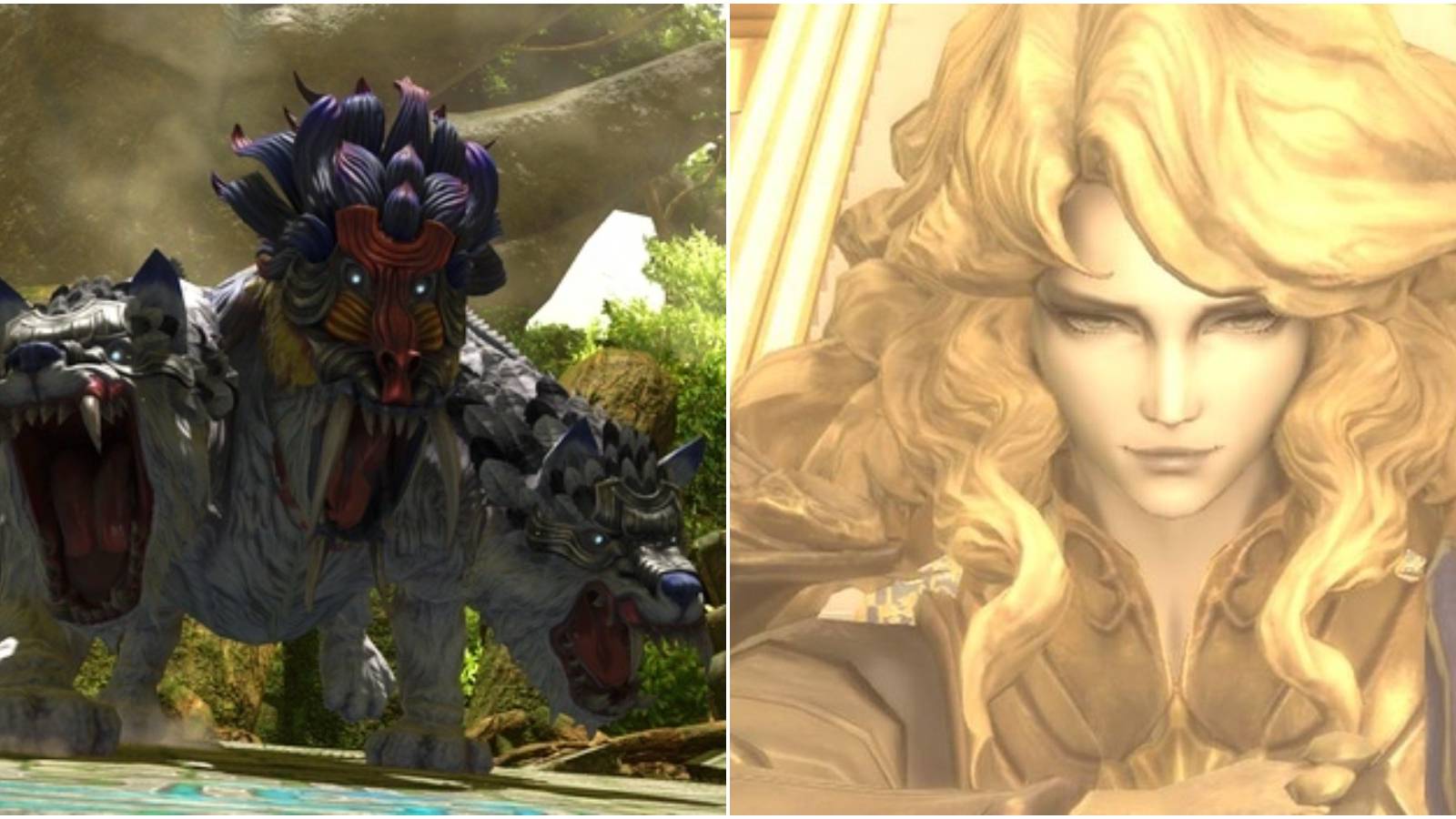 Split image of Eros and Innocence.