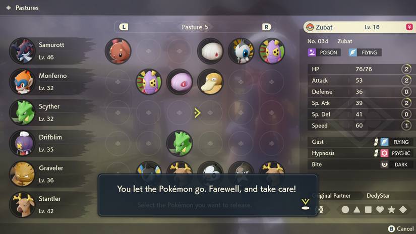 pokemon legends arceus how to level up fast pokemon party alpha capture many pokemon experience candy grit items rank up survey corps satchel space harvest