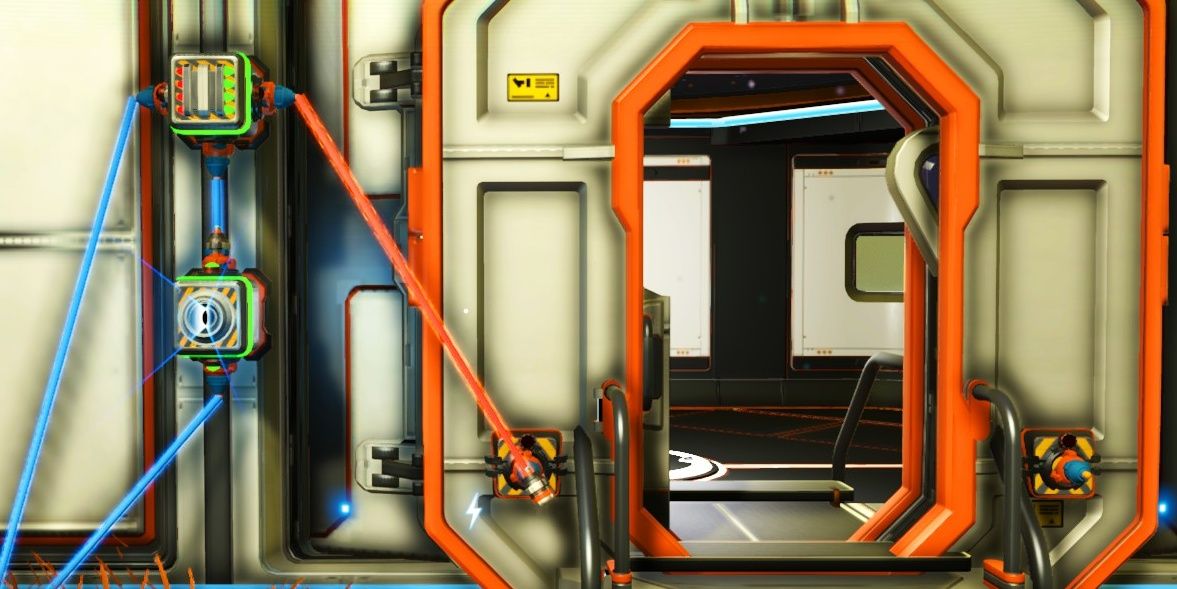 Automatic Door Wire Layout for a Base in No Man's Sky