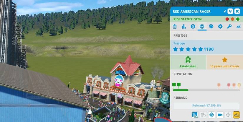 Showcase of the Ride Menu for Planet Coaster: Console Edition.