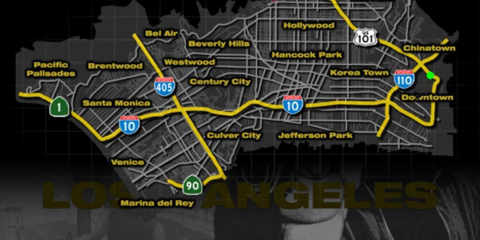 The in-game map of True Crime: Streets of LA