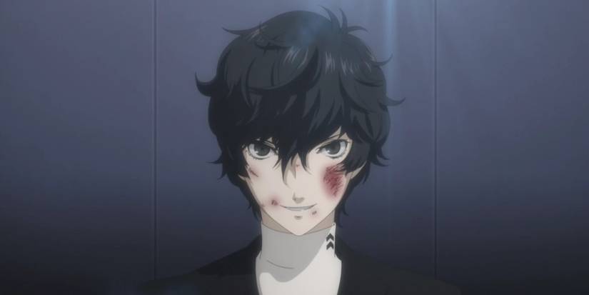 A beat-up Joker in Persona 5