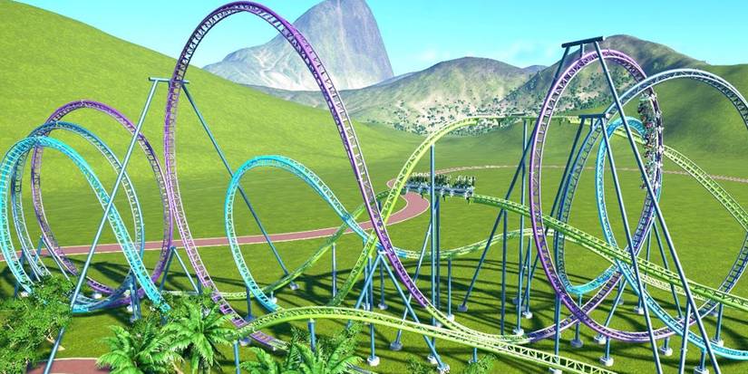 A large roller coaster in Planet Coaster
