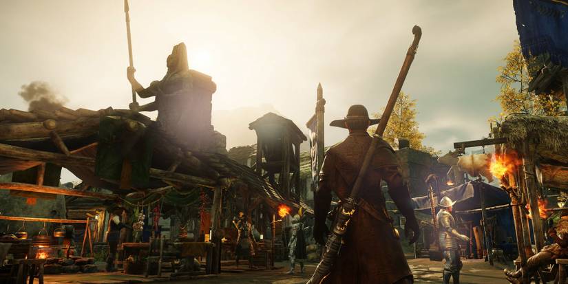 A player exploring in New World