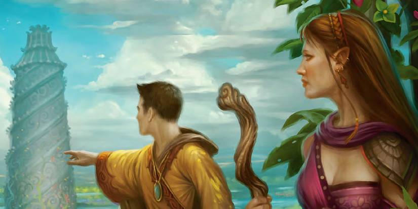 Adventurers seeing a tower