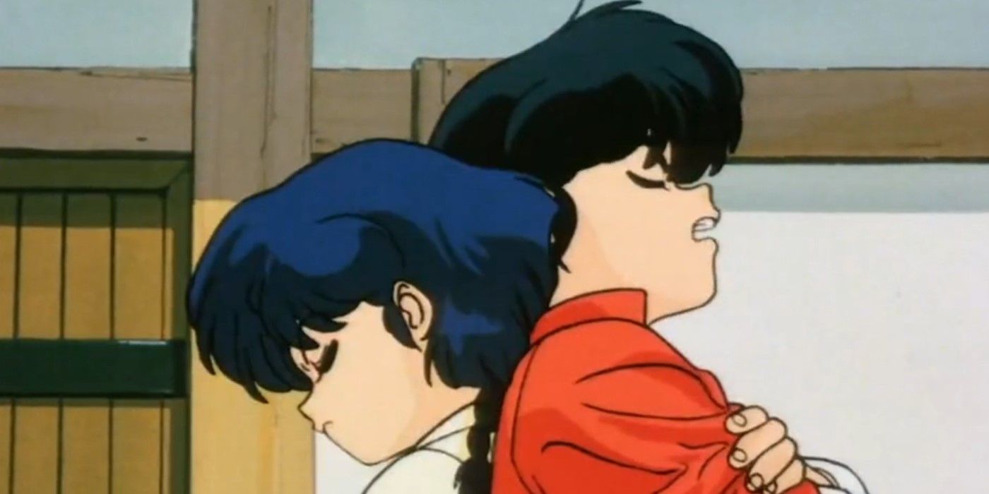 Akane Tendo and Ranma Saotome pouting