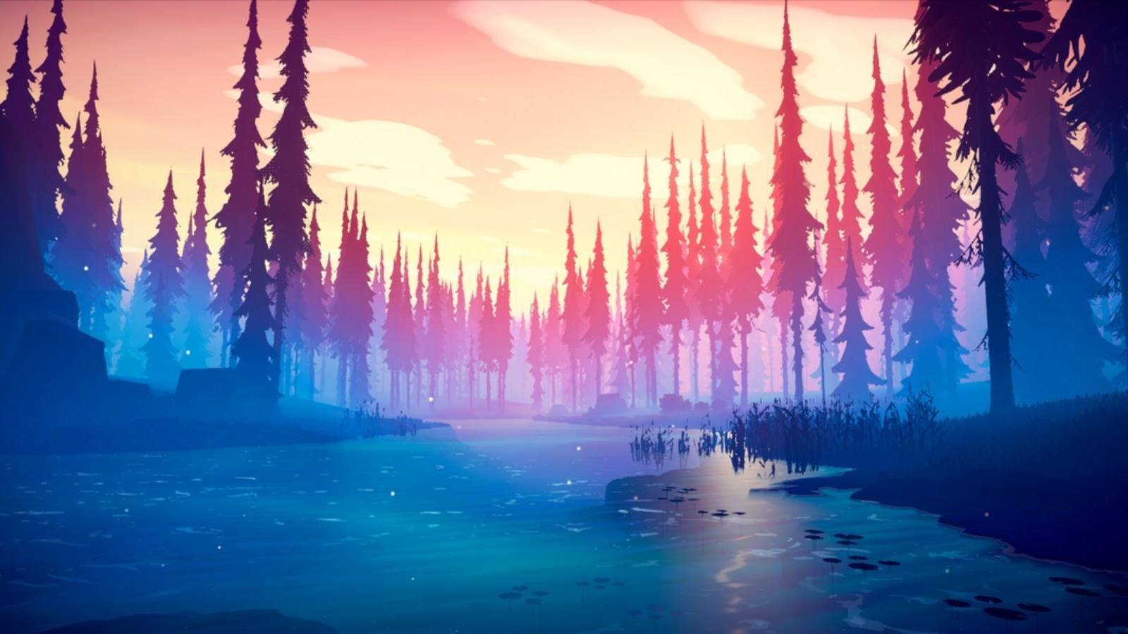 among trees scenery exploration