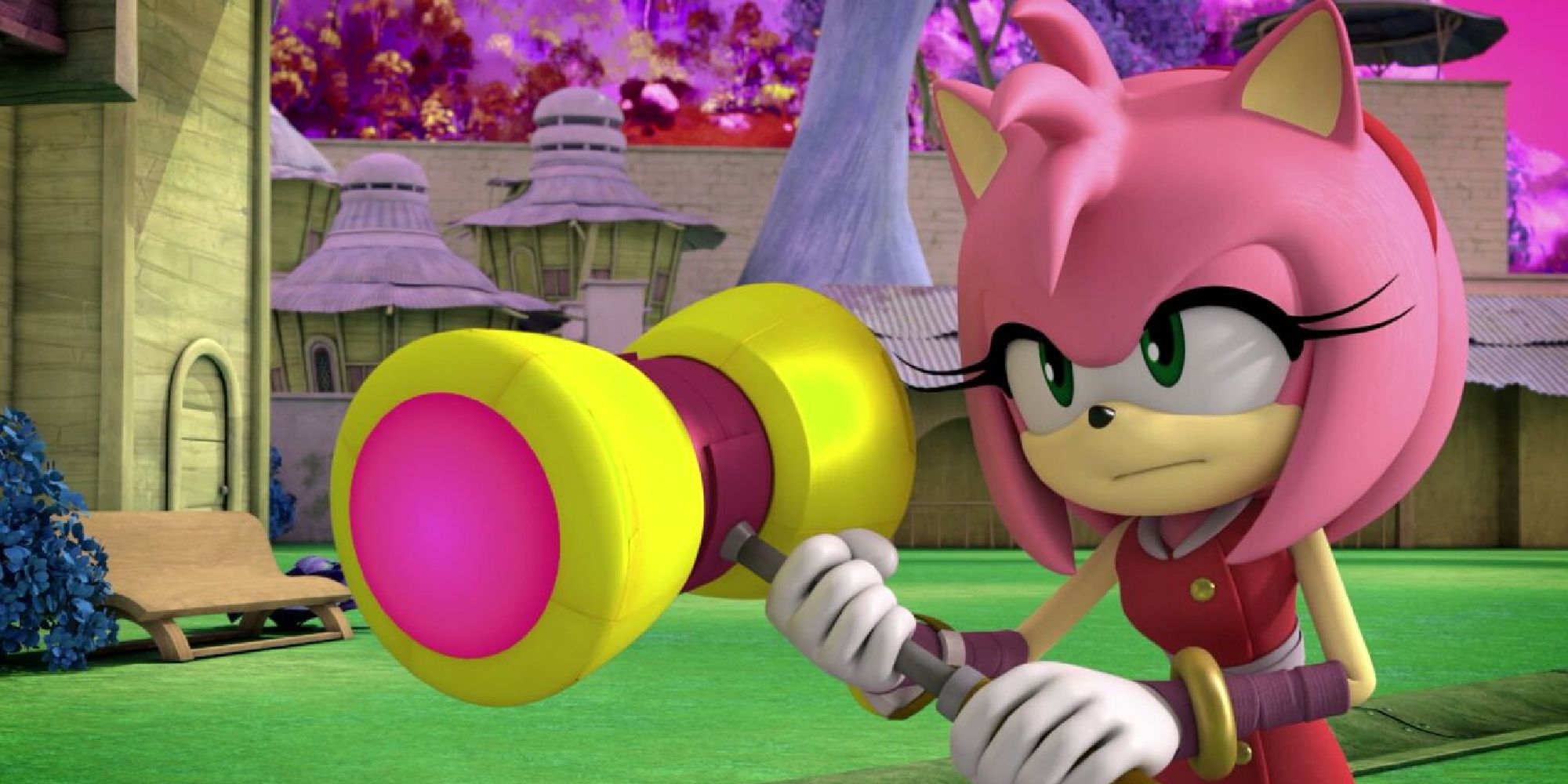 Amy wielding a hammer in the Sonic Boom cartoon series