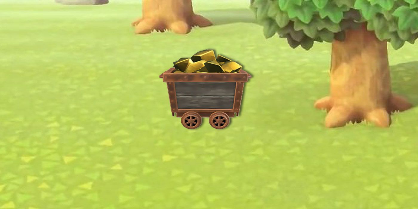 Animal Crossing New Horizons Gold Nugget Mining Car
