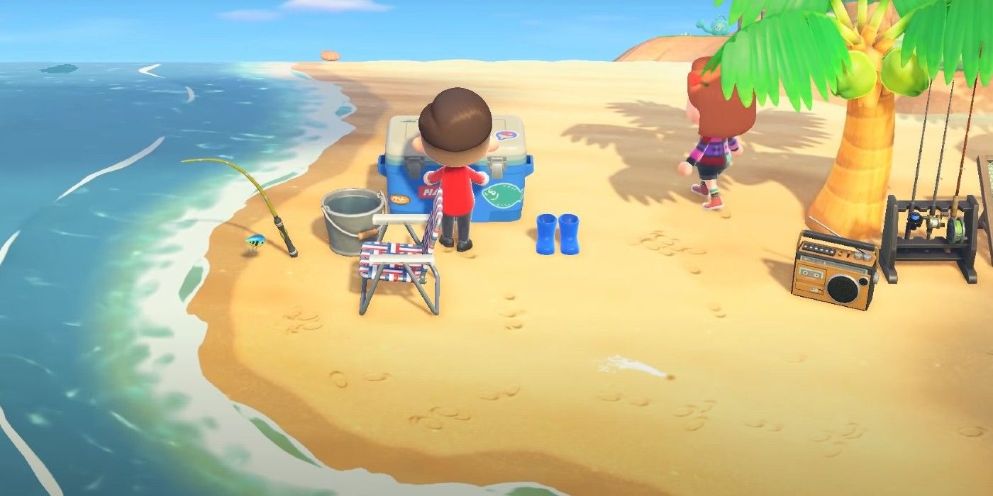 Animal Crossing New Horizons terraforming beach vacation spot