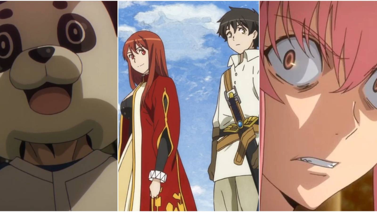 A joined image of three anime screenshots.