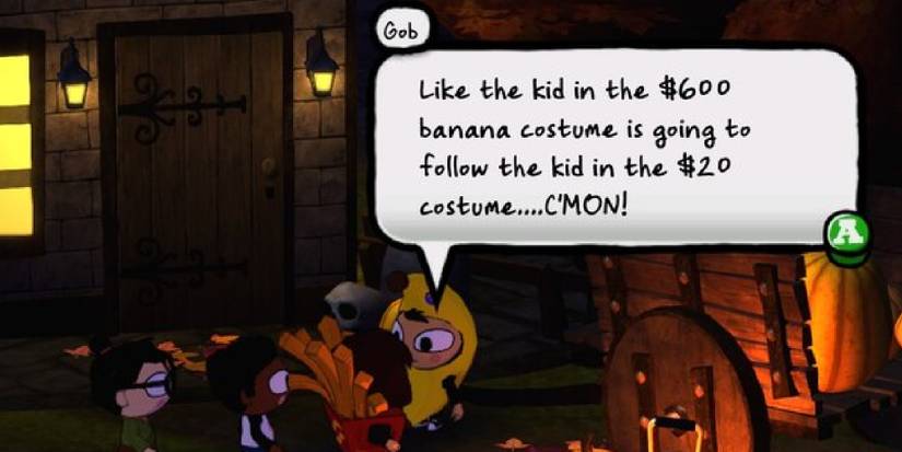 Gob the Banana in an Arrested Development reference in Costume Quest