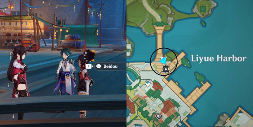 Beidou and Xinyan location in Genshin Impact