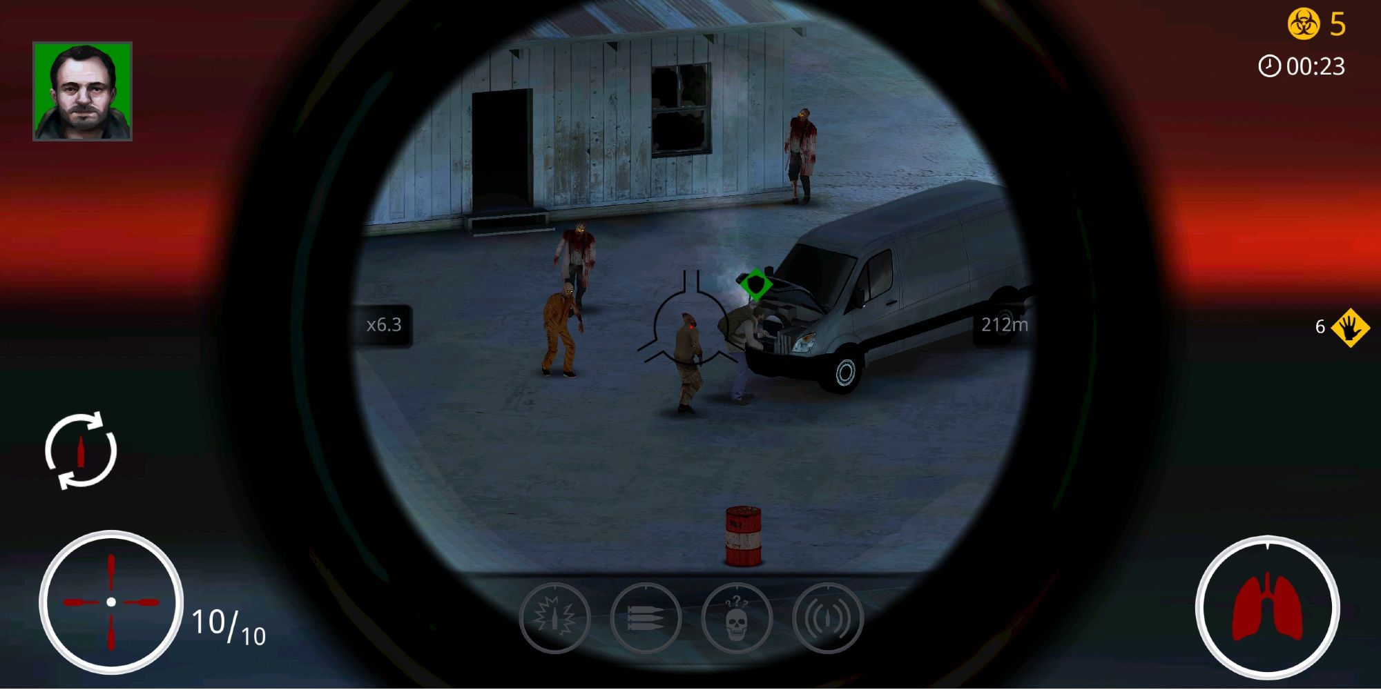 Best FPS Games on Mobile - Hitman - Sniper - Player zooms in on enemy