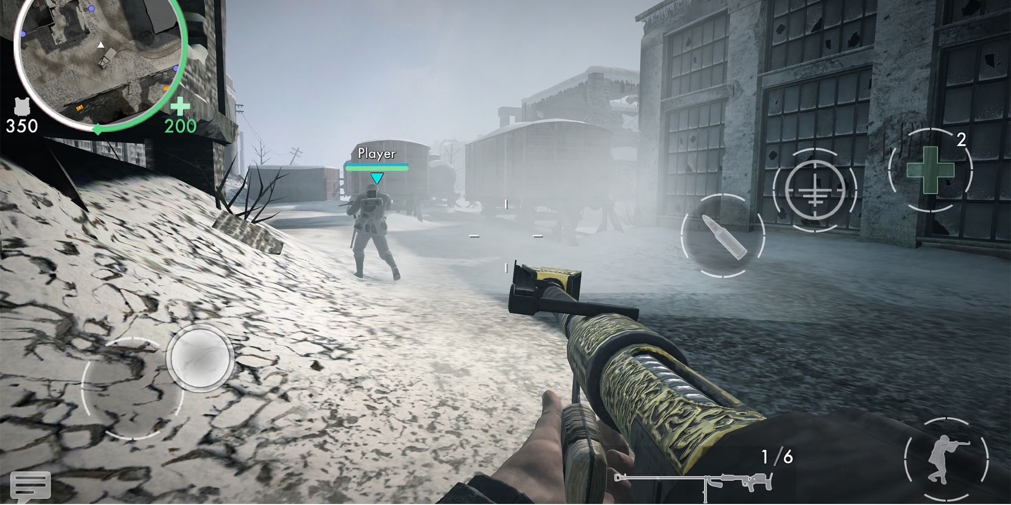 Best FPS Games on Mobile - World War Heroes - Player strikes enemy with full health