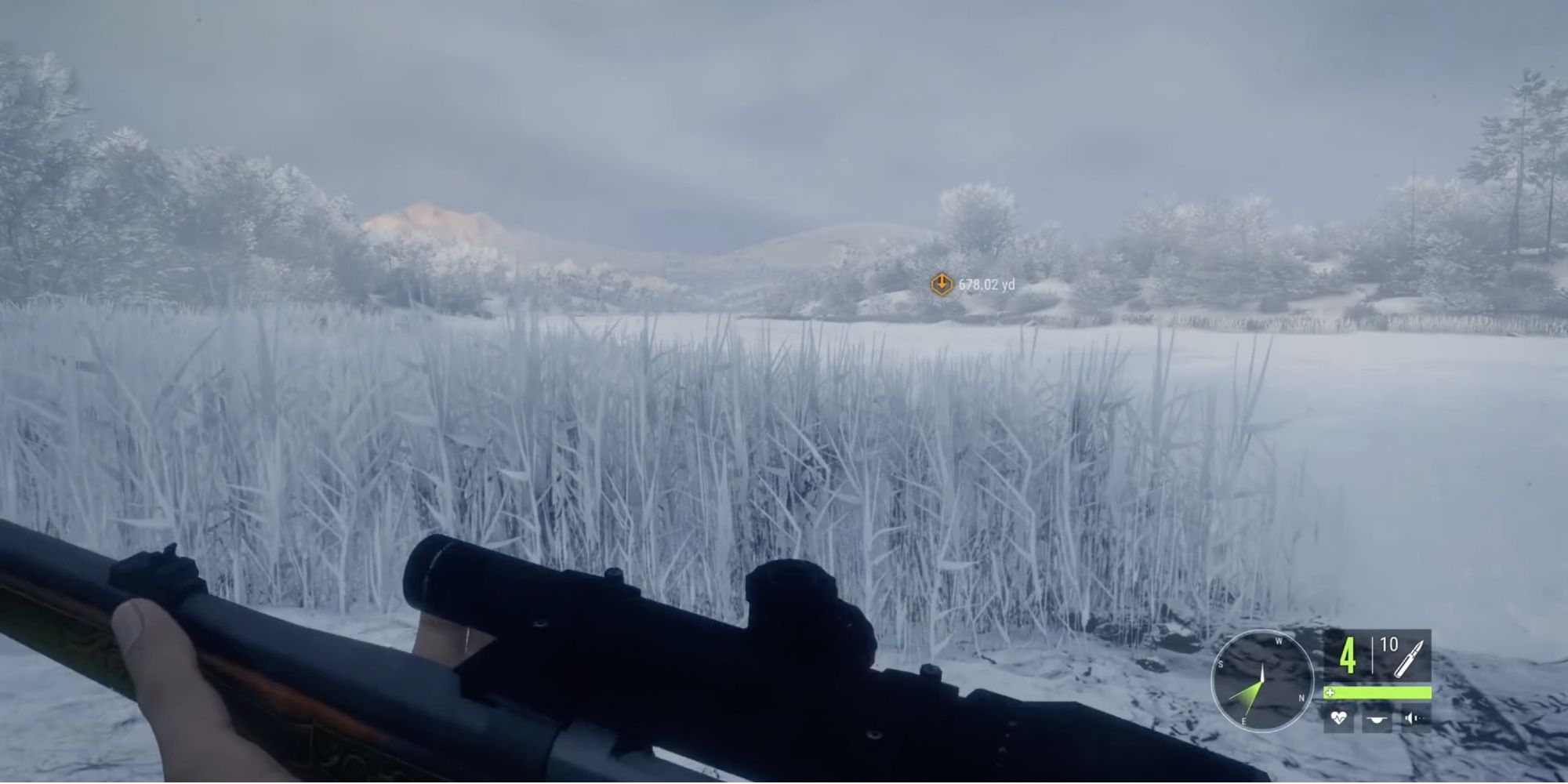 Best Reserves in TheHunter - Call of the Wild - Medved Taiga National Park - Player walks on ice to hunt game