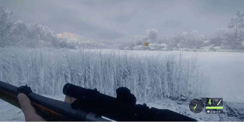 Best Reserves in TheHunter - Call of the Wild - Medved Taiga National Park - Player walks on ice to hunt game