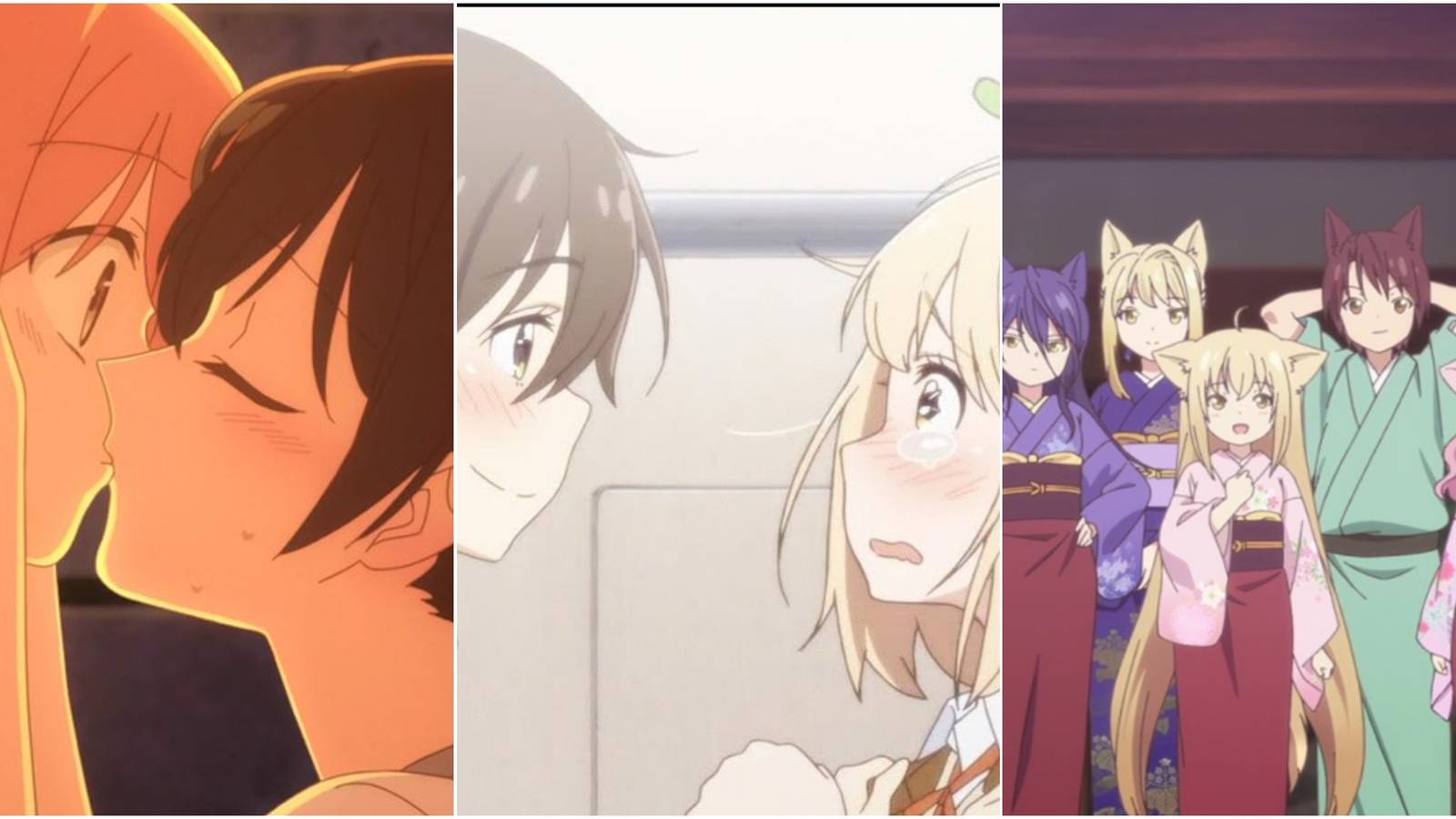 A joined image of 3 Shoujo-Ai anime.