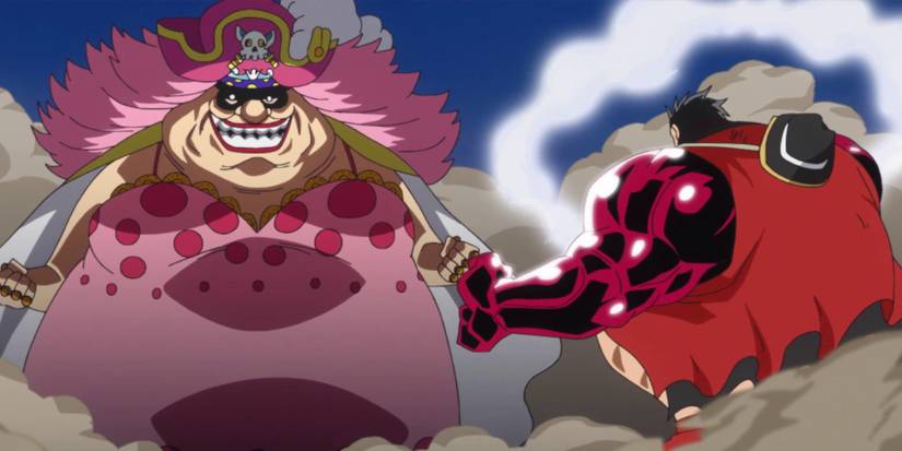 Big Mom getting ready to fight Luffy