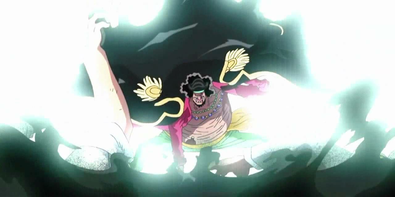 Blackbeard using his devil fruit