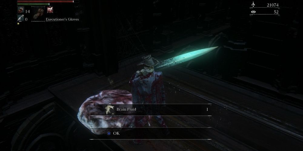 Bloodborne First Brain Fluid Acquisition on the rafters in the Research Hall