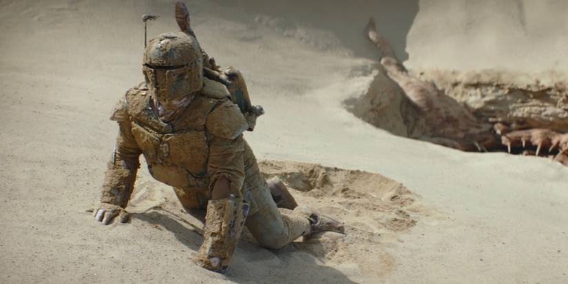 Boba Fett escaping the Sarlacc