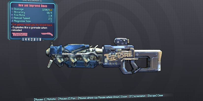 Borderlands 2 Tiny Tina Omen stat card