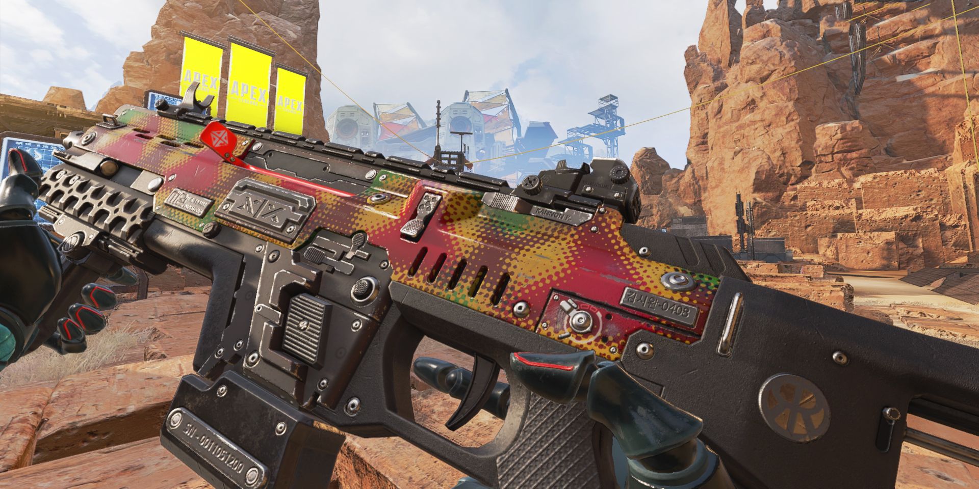 The C.A.R. SMG inside the Firing Range in the battle royale Apex Legends