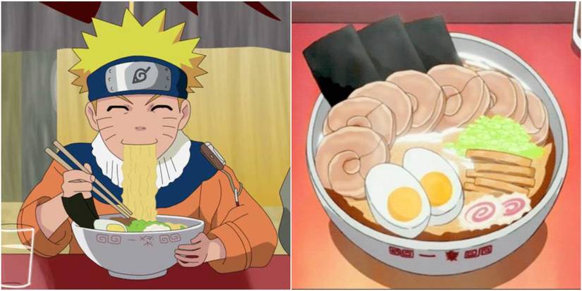 Collage Of Naruto Anime Eating Ichiraku Ramen