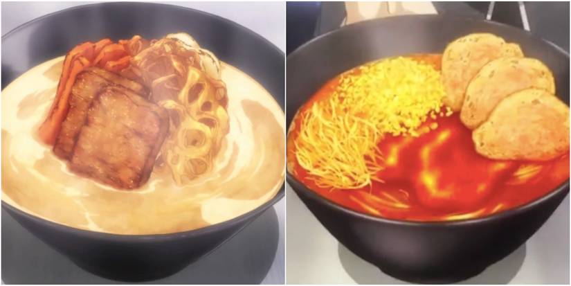 Collage of Food Wars Anime Ramen Recipes