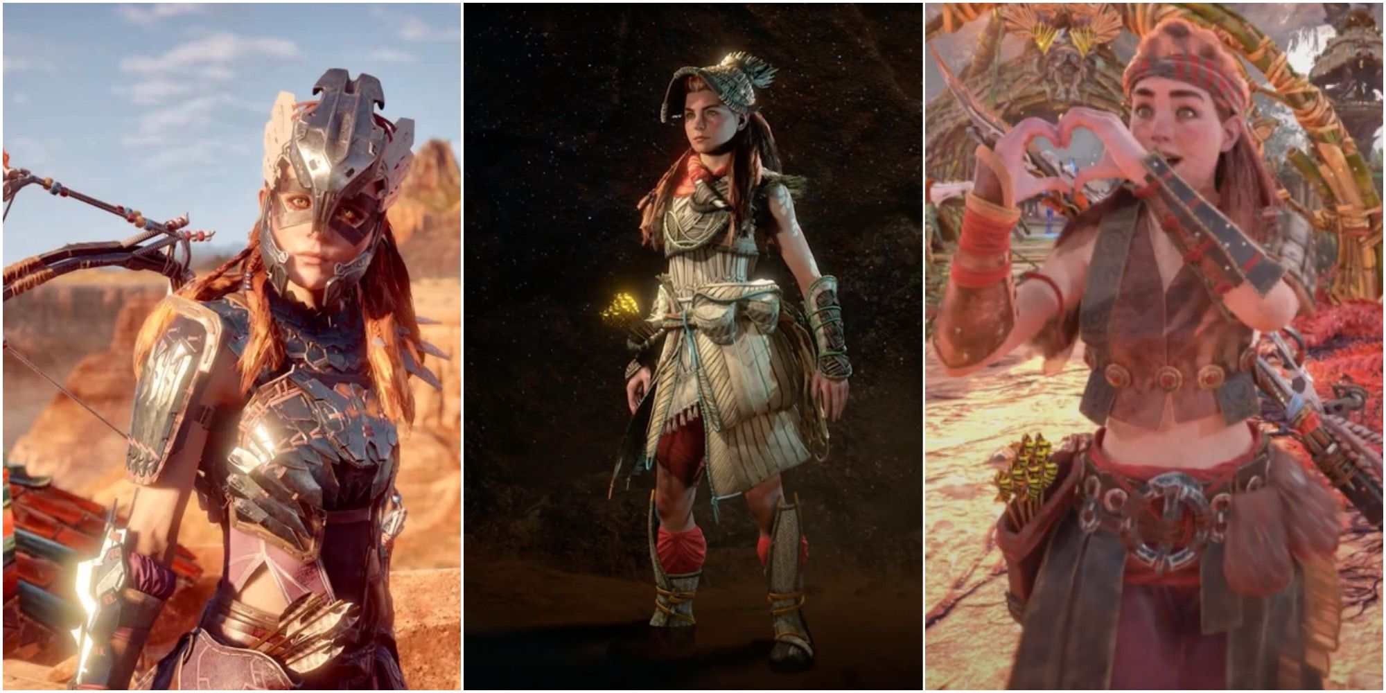 Collage of Horizon Forbidden West Rare Outfits for Aloy