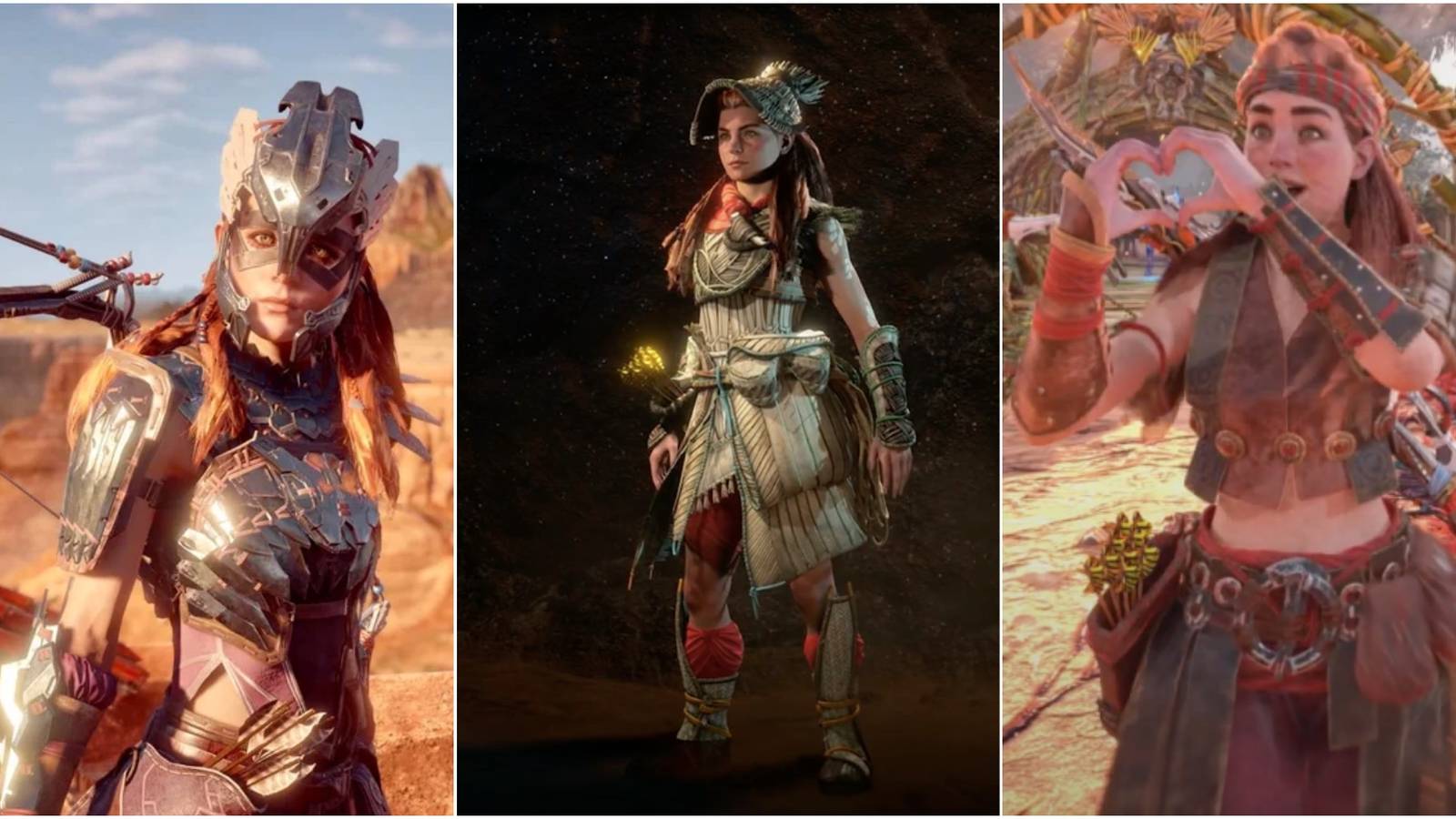 Collage of Horizon Forbidden West Rare Outfits for Aloy