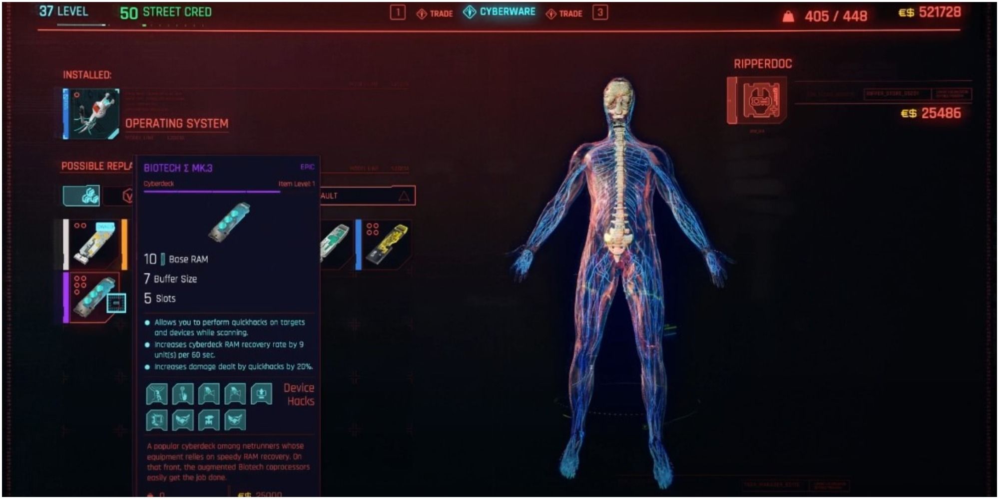 Cyberpunk 2077 Buying An Epic Biotech Mk 3
