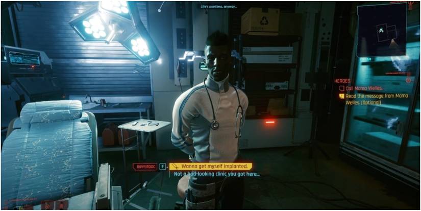 Cyberpunk 2077 Getting Upgraded At A Ripperdoc