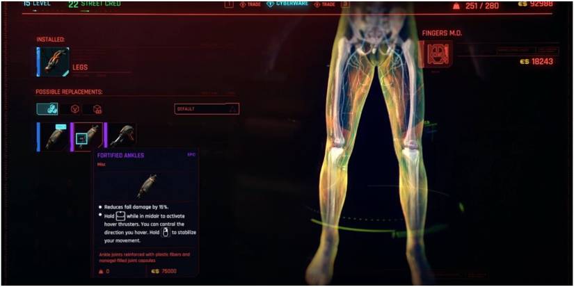 Cyberpunk 2077 Looking At Epic Fortified Ankles As A Replacement