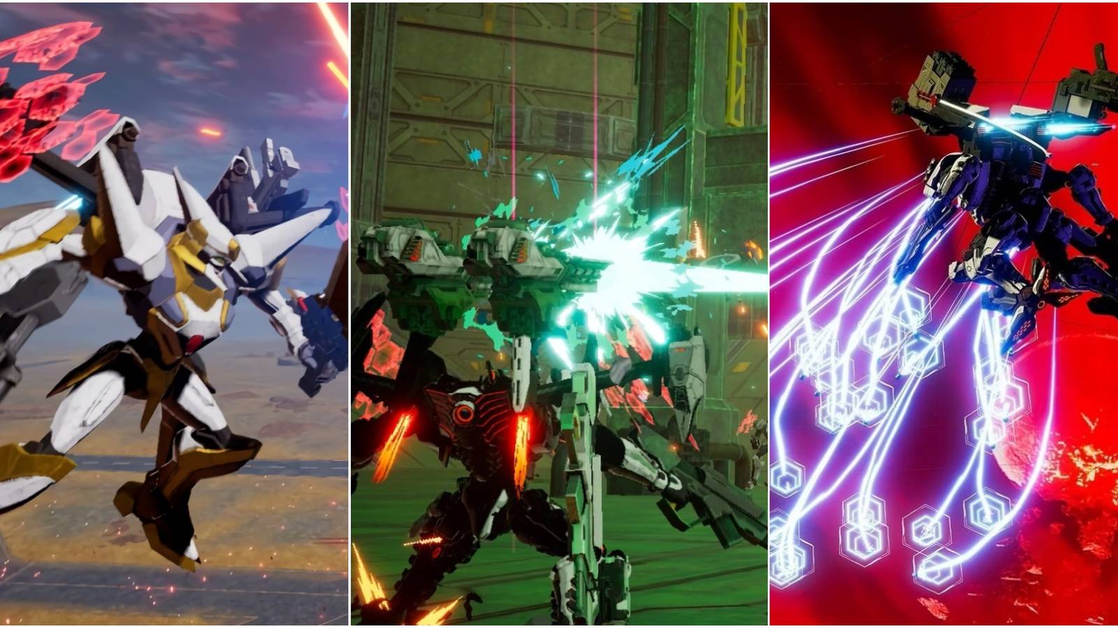 Daemon X Machina - A joined image of three Arsenals.