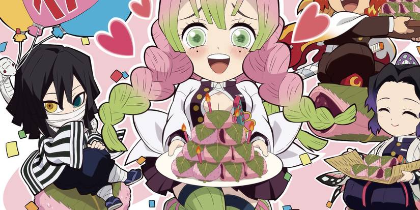 Demon Slayer - Promotional Art For Mitsuri's Birthday Showing How Much She Eats