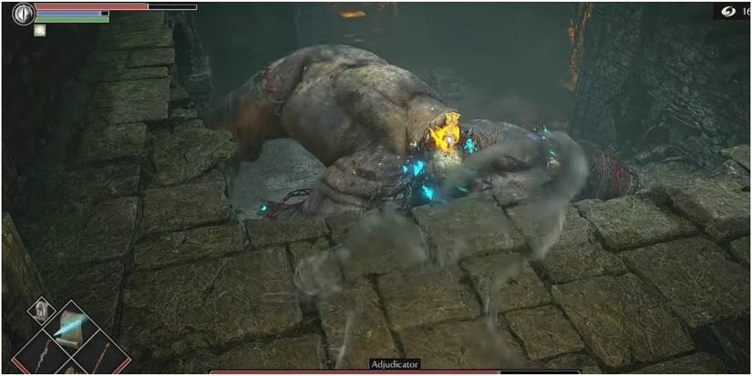 Demon's Souls Place To Get Free Hits On The Adjudicator's Weak Spot