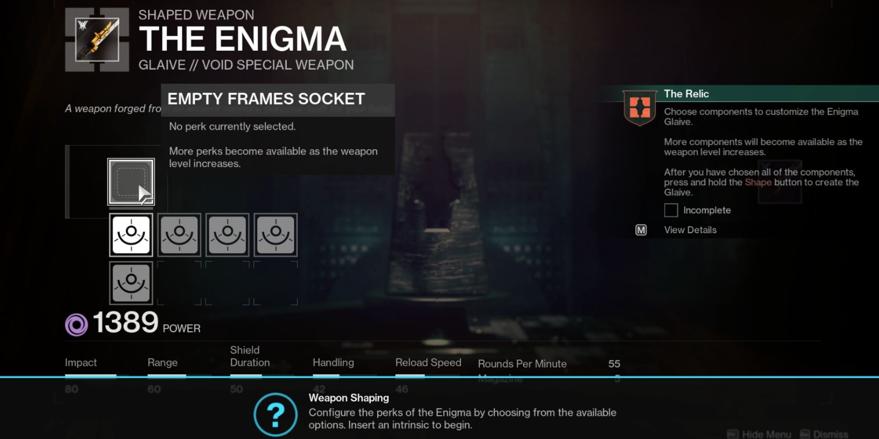 Destiny 2 Enigma Frames Socket