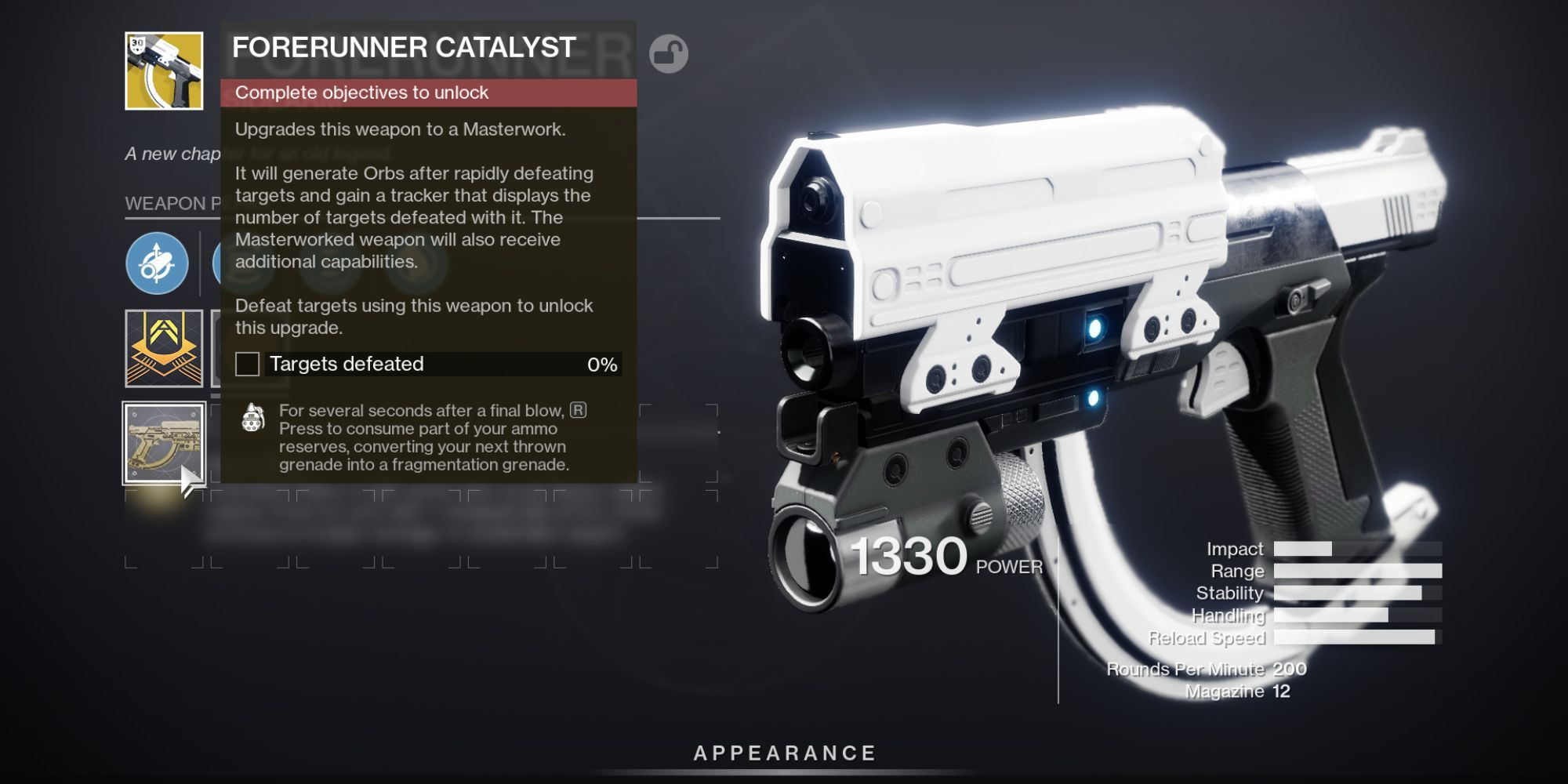 Destiny 2 Forerunner Catalyst Description