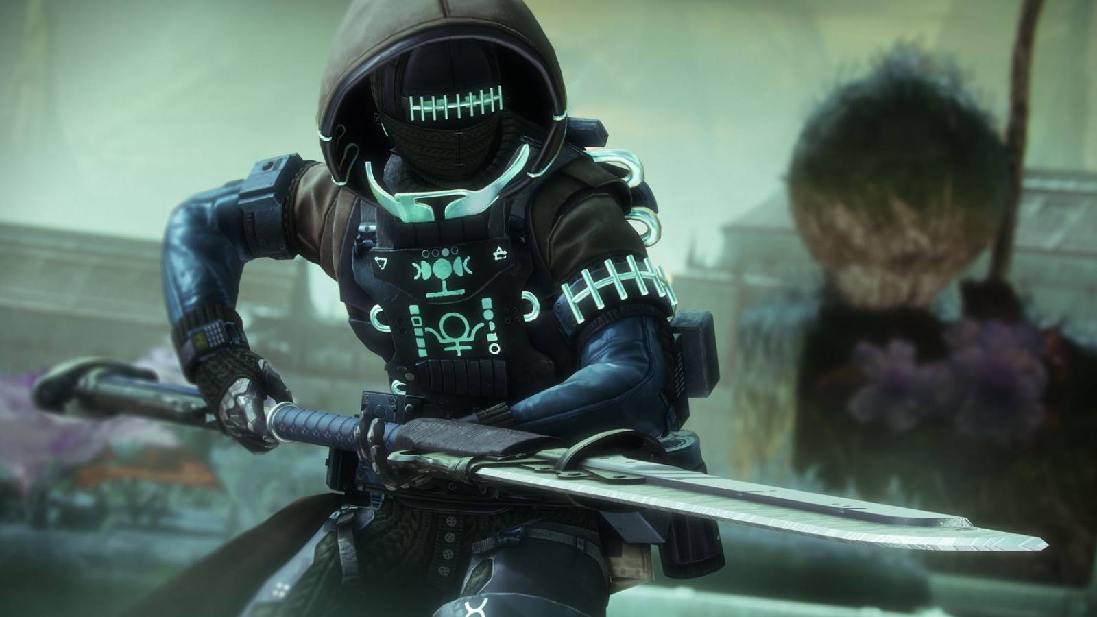 Destiny 2 Hunter In Witch Queen Armor Holding The Glaive