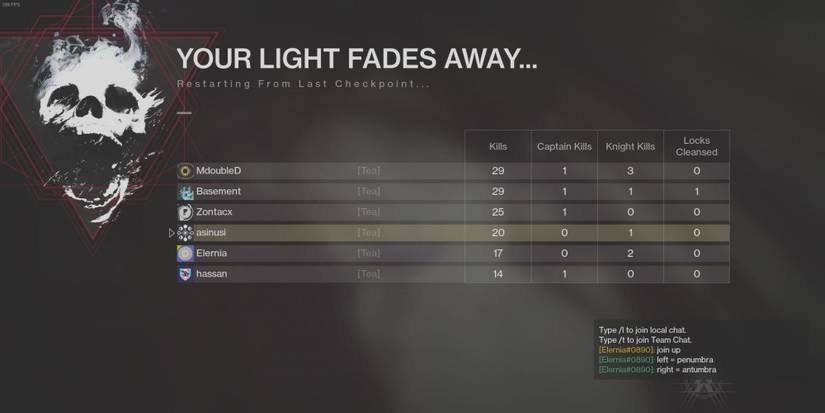 Destiny 2 Last Wish Raid Wipe Screen