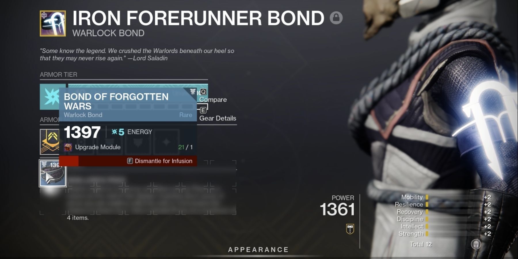 Destiny 2 Player Infusing Warlock Bond