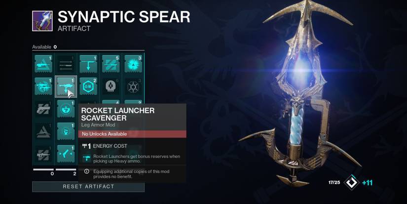 Destiny 2 Rocket Launcher Scavenger Artifact Mod