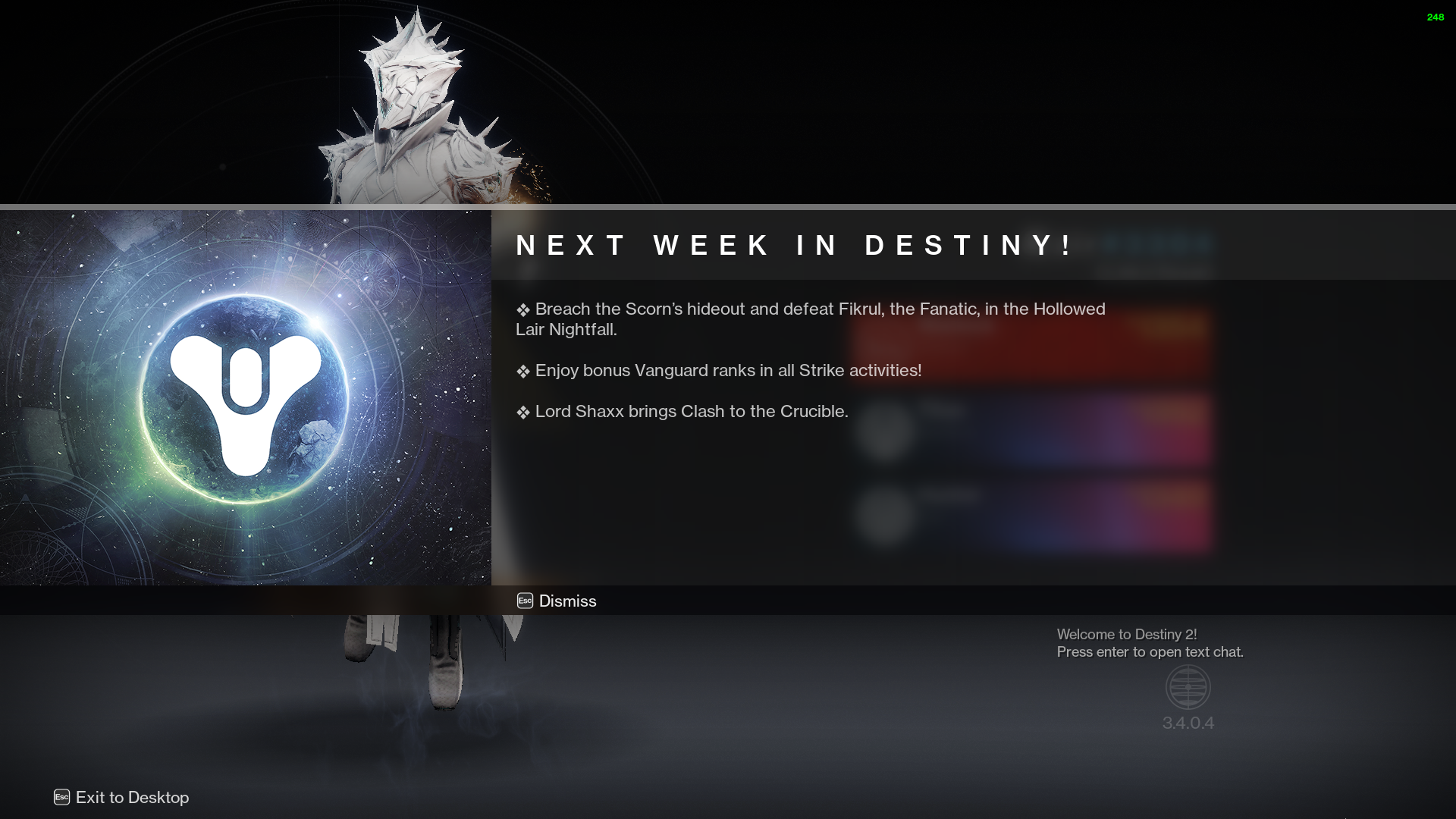 Destiny 2 brings back the hollowed lair nightfall one last time before it is gone and clash crucible game mode next week