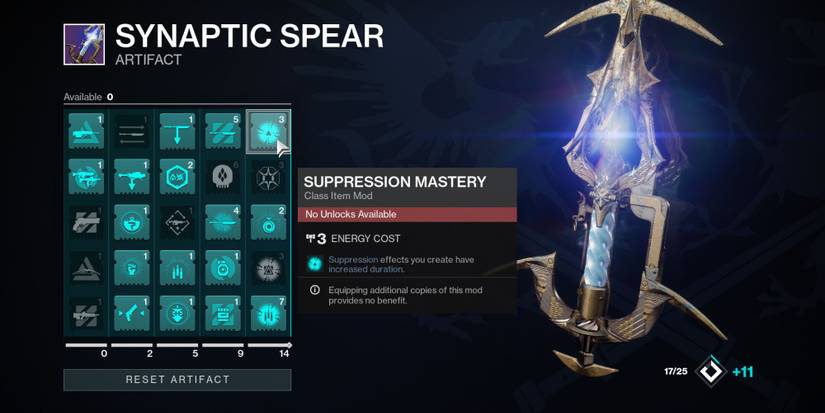 Destiny 2 Suppression Mastery Artifact Mod