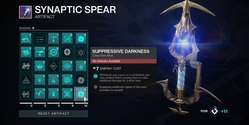 Destiny 2 Suppressive Darkness Artifact Mod