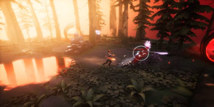 Dreamscaper - An image of the player walking down the woods.